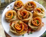 A picture of step 10 of Vegan Rose shaped Dumplings with Homemade Chilli Oil.