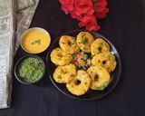 A picture of step 4 of Cornmeal Dhokla.