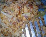 A picture of step 5 of Yam with sauce.