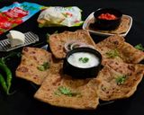 A picture of step 4 of Veg Paneer stuff Lifafa Paratha for tiffin box.