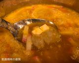 A picture of step 10 of Creamy Pumpkin Soup with Shrimp and Tofu.