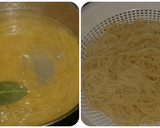 Foto del paso 1 de la receta: Espaguetis con gulas y gambas