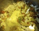 A picture of step 1 of Black Beans with Vinegar-Butter, Poached Onion.