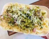 Foto del paso 5 de la receta: FIDEOS 🎀MOÑOS🎀 CON BROCOLI 🥦AJO🧄Y PANCETA AHUMADA🥓