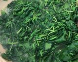A picture of step 4 of Pasta with Spinach, Bacon and Mushrooms.