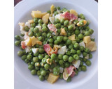 Foto del paso 4 de la receta: Guisantes con patata, bacon y huevo duro
