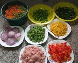 A picture of step 1 of Turmeric fried rice and fried chicken.