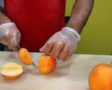A picture of step 1 of Apple salad.