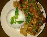 Foto langkah ke 6 dari resep Ayam Geprek Sambal Tempe Kemangi.