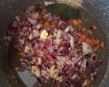A picture of step 1 of Tagliatelle with Vegetarian Bolognese Sauce.