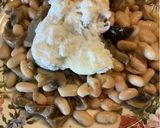 Foto del paso 8 de la receta Ensalada de Alubias templadas con setas al vino blanco, crujiente de jamón y huevo poche !!!