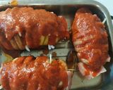 Egészben sült "pizza" krumpli recept fázis 7 fotója