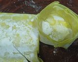 Hình bước làm 1 của món Hoành thánh cuộn bông hoa