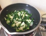 A picture of step 2 of Stir fry NaiBai with garlic.