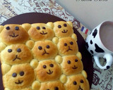 Foto langkah ke 7 dari resep Eggless Bear Bread (Roti beruang tanpa telur) lembut banget.