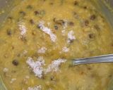 A picture of step 6 of Dal Bati Churma with pickled onions.