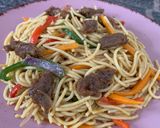 A picture of step 6 of Beef stirfry pasta | spaghetti.