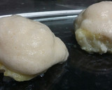 Foto del paso 4 de la receta: Bacalao cubierto de muselina de ajo sobre cebolla caramelizada