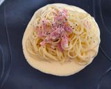 A picture of step 3 of Japanese Carbonara🇯🇵.