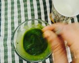 A picture of step 2 of MATCHA LATTE (Matcha green tea).