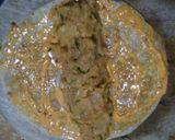 A picture of step 4 of Schezwan aloo roll.