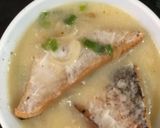 A picture of step 6 of Green onion soup with Mayo toast.