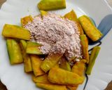 A picture of step 2 of Ridge Gourd Slices.
