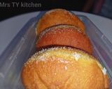 A picture of step 8 of Pillow doughnuts with white line.