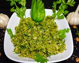 A picture of step 6 of Green Chilli Thecha.