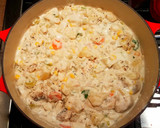 A picture of step 8 of Mike's Creamy Stacked Seafood Chowder.