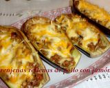 Foto del paso 11 de la receta Berenjenas rellenas de pollo con jamón