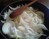 A picture of step 3 of Mujaddara (Lebanese Rice and Lentils).