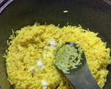 A picture of step 1 of Fish and plantain fried rice.
