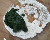 A picture of step 2 of Palak Poori.
