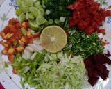 A picture of step 1 of Veggie sprouts chaat.