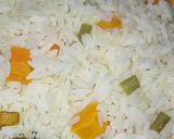 A picture of step 1 of Carrot white Rice and lettuce.