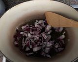 A picture of step 1 of Red lentil soup - vegan.