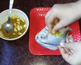 A picture of step 2 of Spicy Pomfret fry.