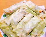 Hình bước làm 1 của món Bắp cải cuốn thịt hấp