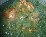 A picture of step 3 of Palak gosht.