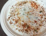 A picture of step 3 of Boondi Raita.
