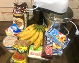 A picture of step 1 of New Years Pie (Banoffee Pie).