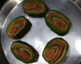 A picture of step 5 of Tricolour lachha paratha.