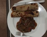 A picture of step 5 of Liver and chapati.