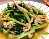 蠔油嫩肉絲炒油菜的食譜步驟4照片