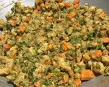 A picture of step 8 of Veg Hyderabadi Biryani with Boondi raita.