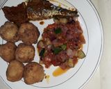 A picture of step 6 of Yam balls and sauce.