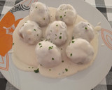 Foto del paso 7 de la receta: Albóndigas con champiñones y jamón en salsa roquefort