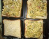 A picture of step 2 of Cheesey guacamole sandwich.