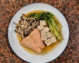 Foto langkah ke 3 dari resep Tim Salmon, Tahu dan Sayuran.